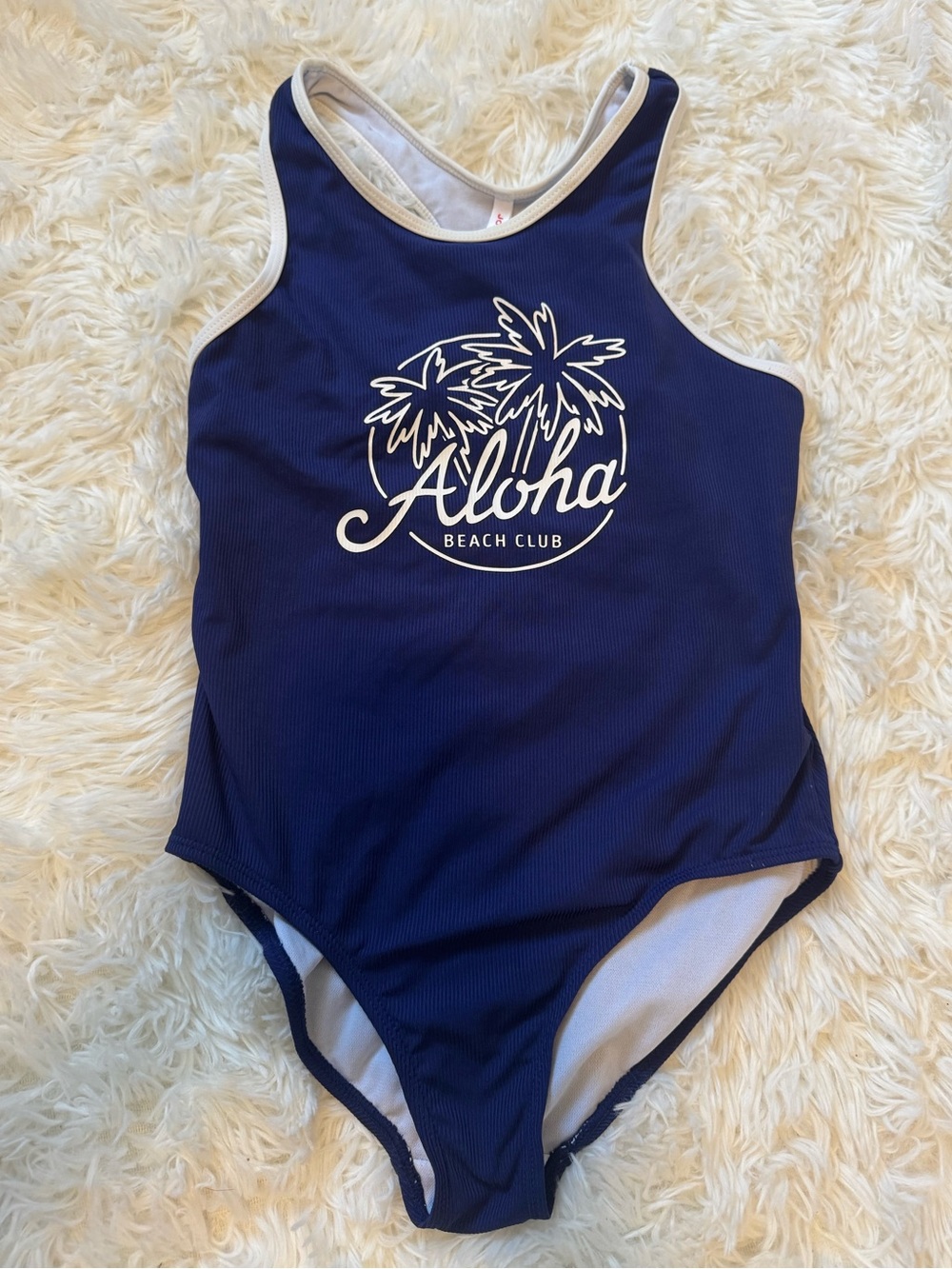 Joe Fresh Navy & White One-Piece Swimsuit